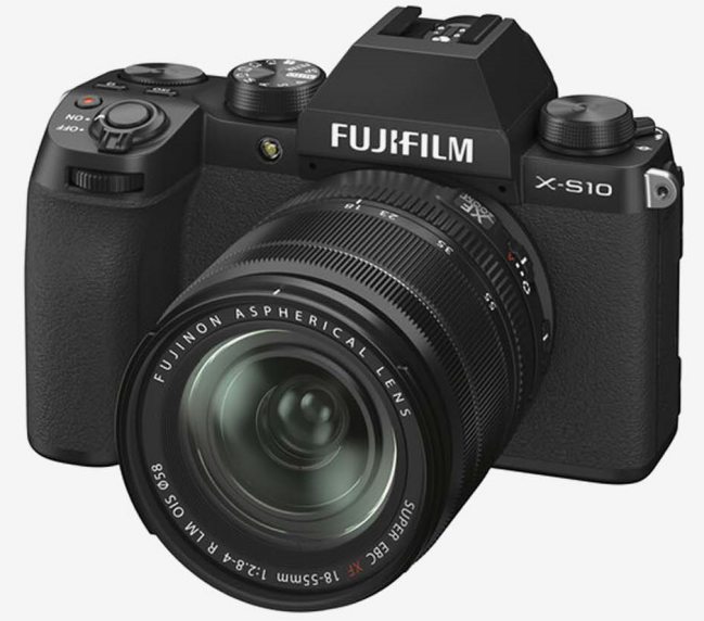 Fujifilm X-S10 with lens